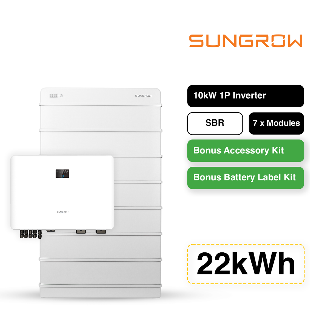 Sungrow SBR 22kWh Bundle w/ 10kW Single Phase Inverter
