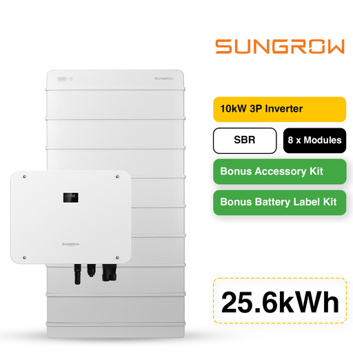 Sungrow SBR 25.6kWh Bundle w/ 10kW Three Phase Inverter