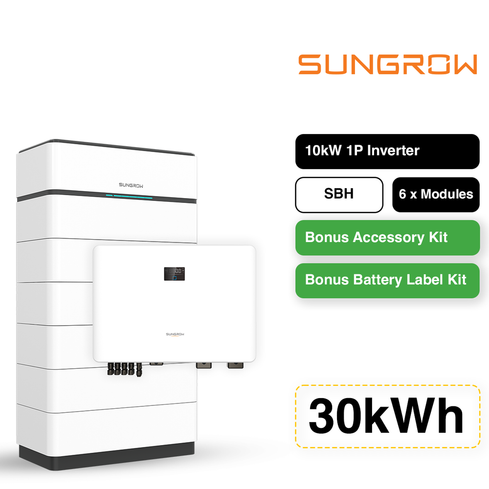 Sungrow SBH 30kWh Bundle w/ 10kW Single Phase Inverter