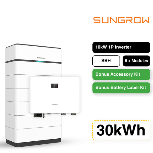 Sungrow SBH 30kWh Bundle w/ 10kW Single Phase Inverter