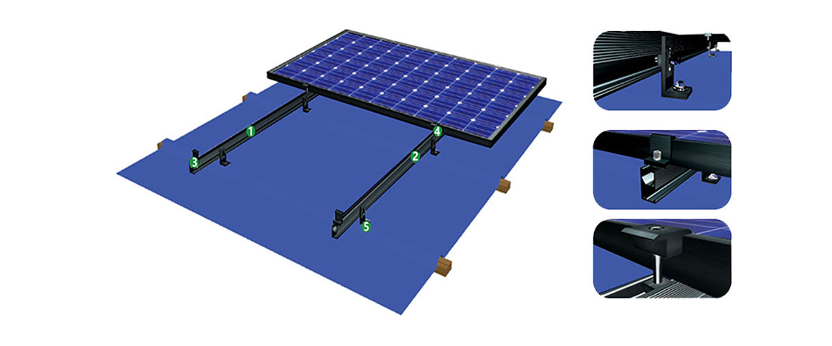 Mibet 01-SJM08TINB 8 Panel Tin Kit 30/35mm All Black for 3.6m Rail ...
