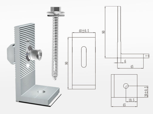 38075 Mounting Mibet L Feet (MR-VI-01/MA)