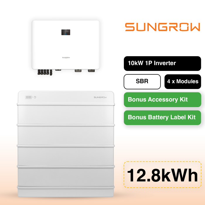 Sungrow SBR 12.8kWh Bundle w/ 10kW Single Phase Inverter (SH10RS)