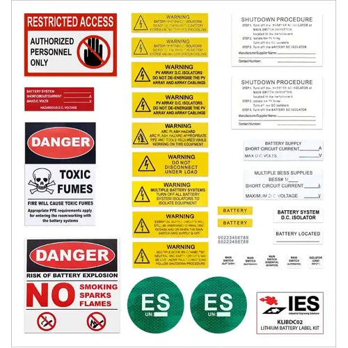 DC-Coupled Rigid Battery Label Kit - Indoor/Outdoor