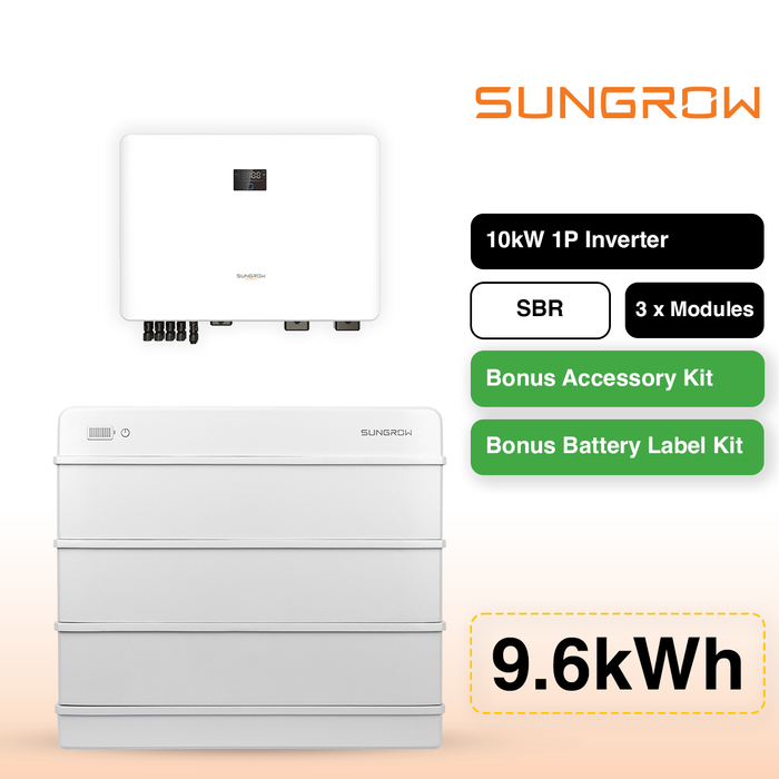 Sungrow SBR 9.6kWh Bundle w/ 10kW Single Phase Inverter (SH10RS)