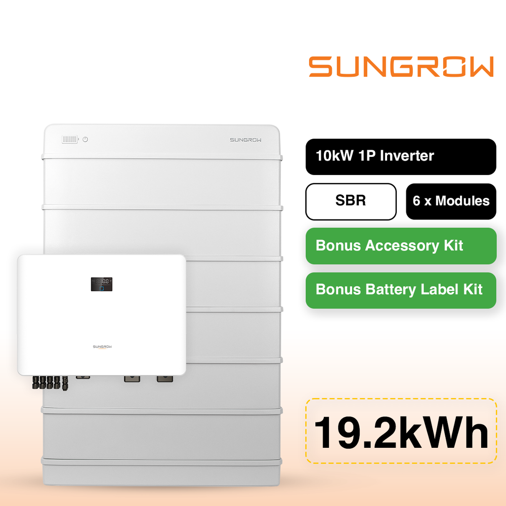 Sungrow SBR 19.2kWh Bundle w/ 10kW Single Phase Inverter (SH10RS)