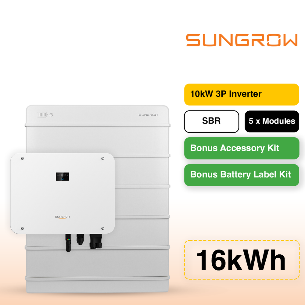 Sungrow SBR 16kWh Bundle w/ 10kW Three Phase Inverter (SH10T)