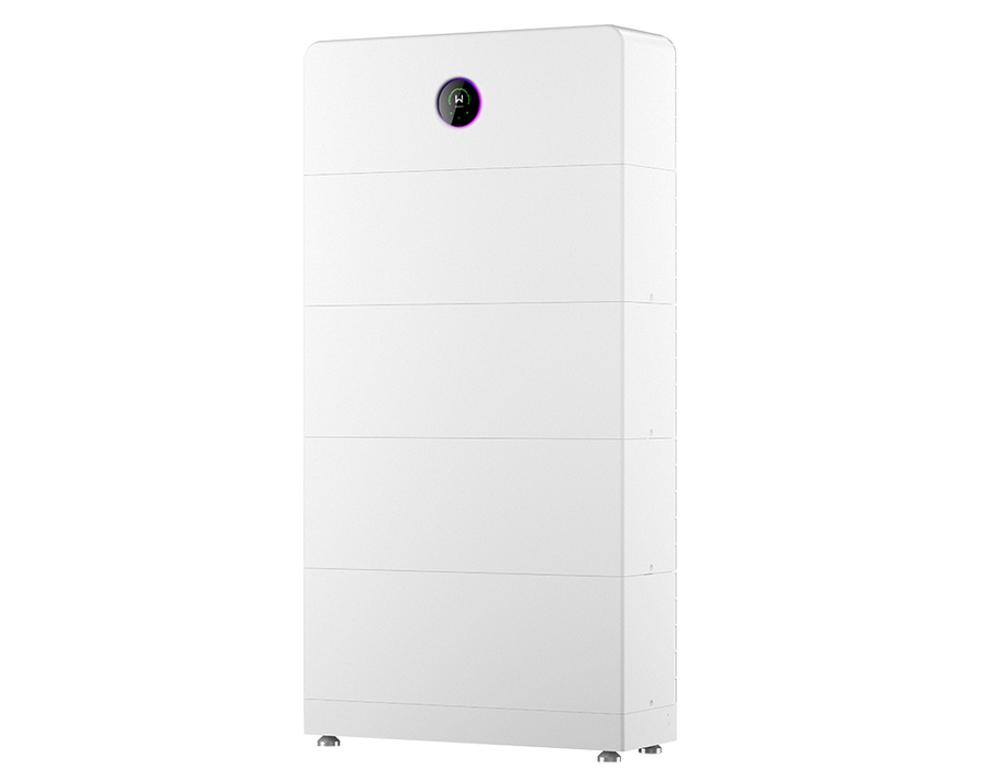 Goodwe ESA G20 all-in-one system with power module and battery stack, angled view