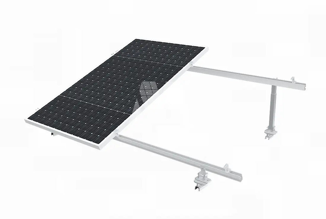 Mibet MRac adjustable tilt frame kit with MA rail supporting a solar panel