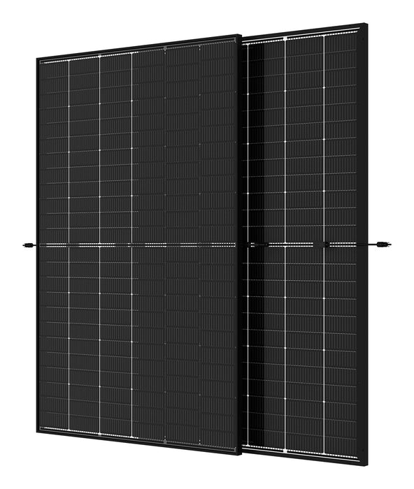 Trina Vertex S+ TSM-440NEG9RC.27 bifacial dual glass solar panel, front and rear view