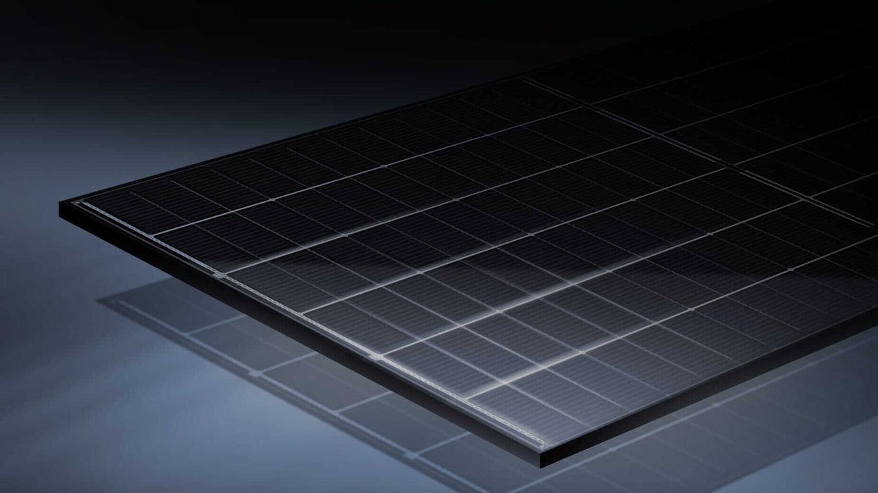 Trina Vertex S+ NEG9RC.27 solar panel corner showing the black frame